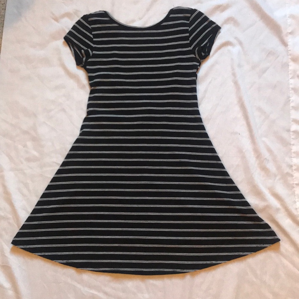 Joe & Elle, black dress with white stripes.